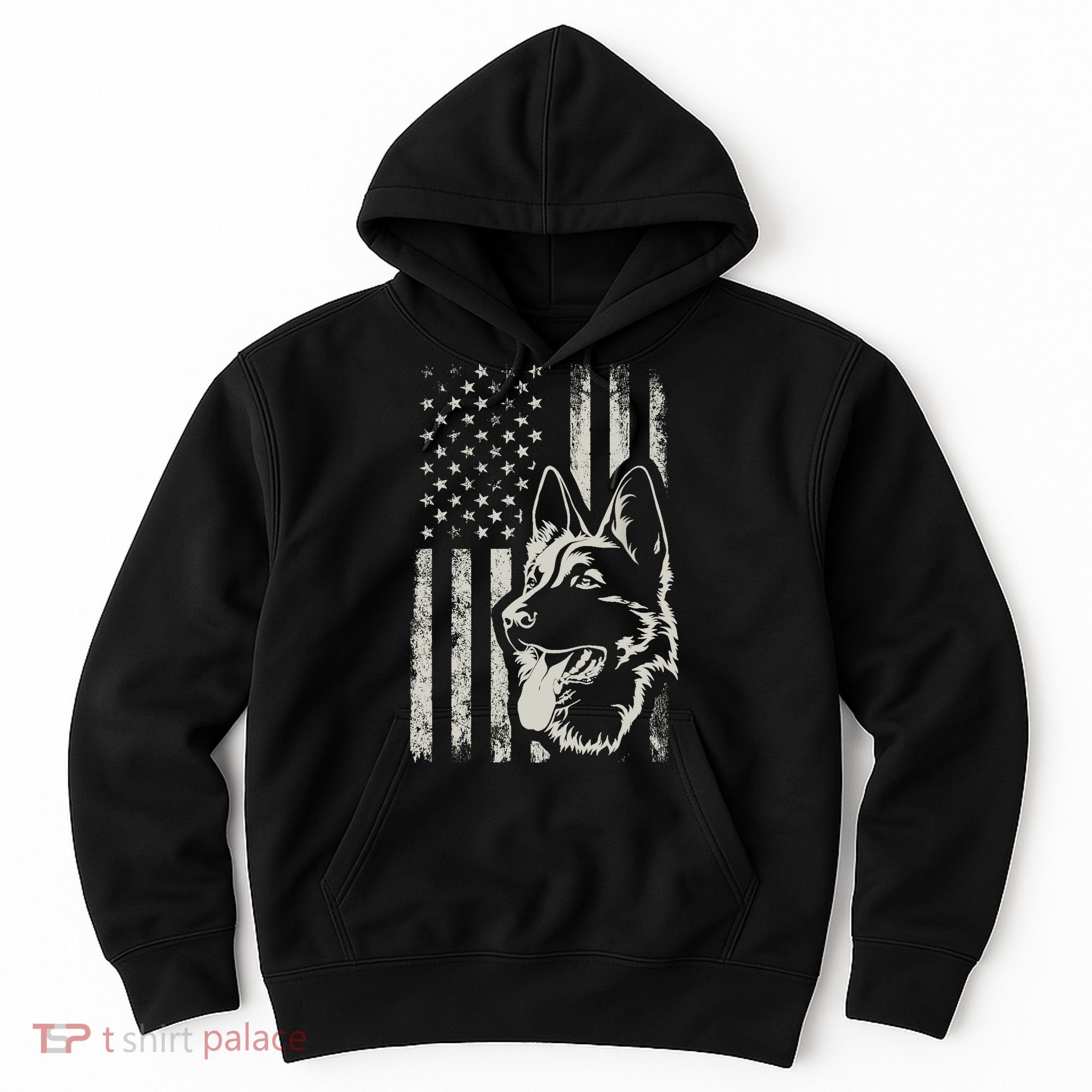 Patriotic German Shepherd AMERICAN FLAG 4th Of July Shepherd Hoodie
