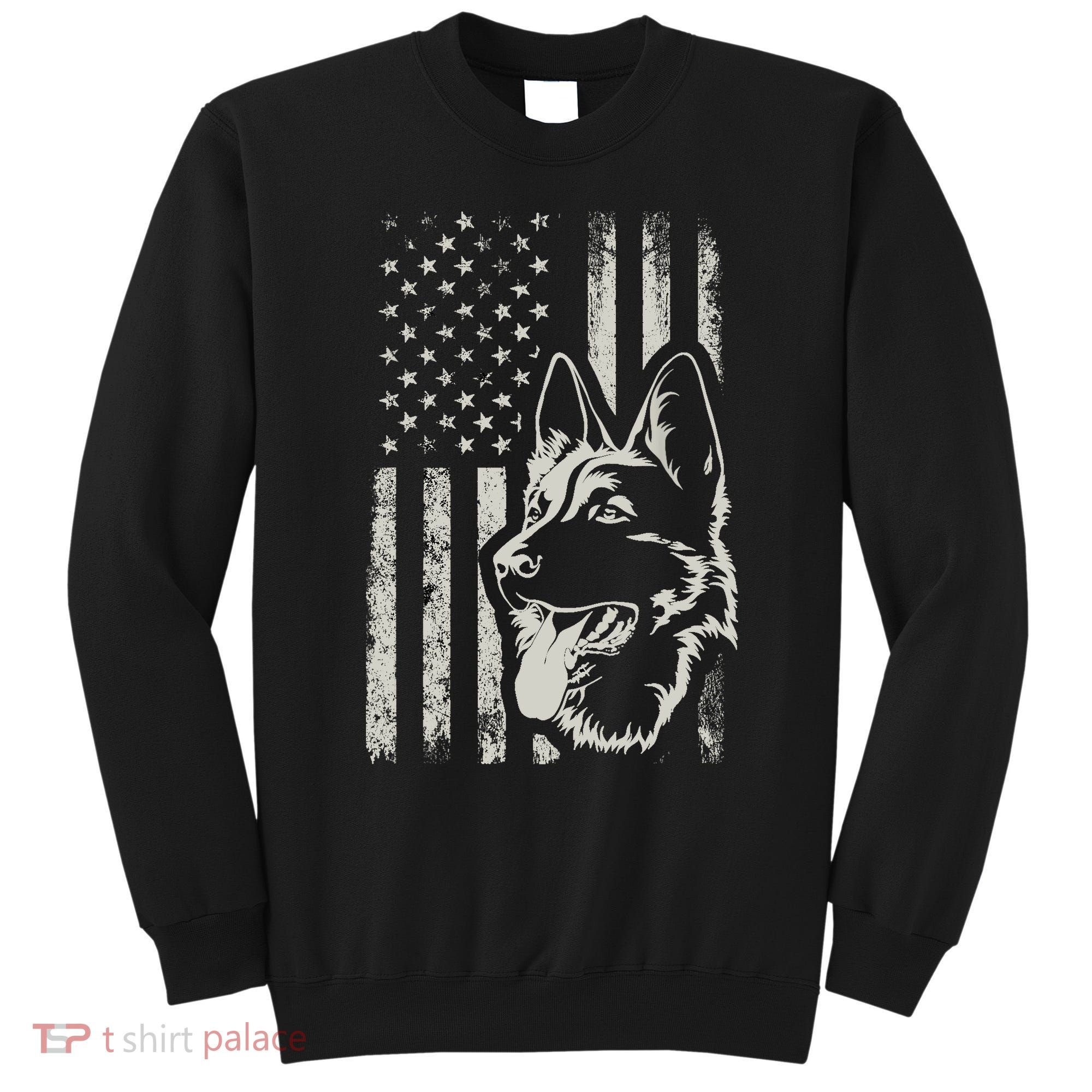 Patriotic German Shepherd AMERICAN FLAG 4th Of July Shepherd Sweatshirt