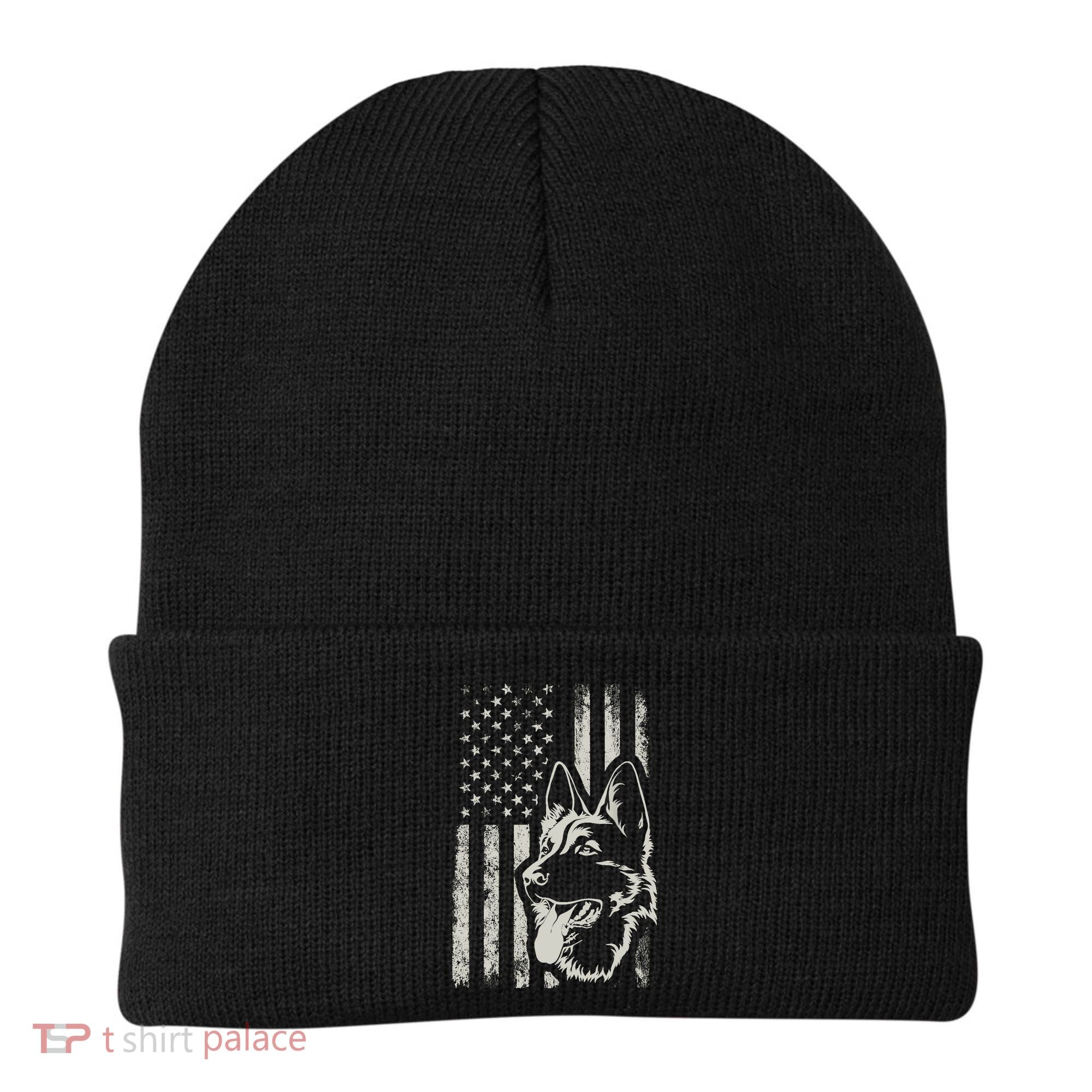 Patriotic German Shepherd AMERICAN FLAG 4th Of July Shepherd Beanie