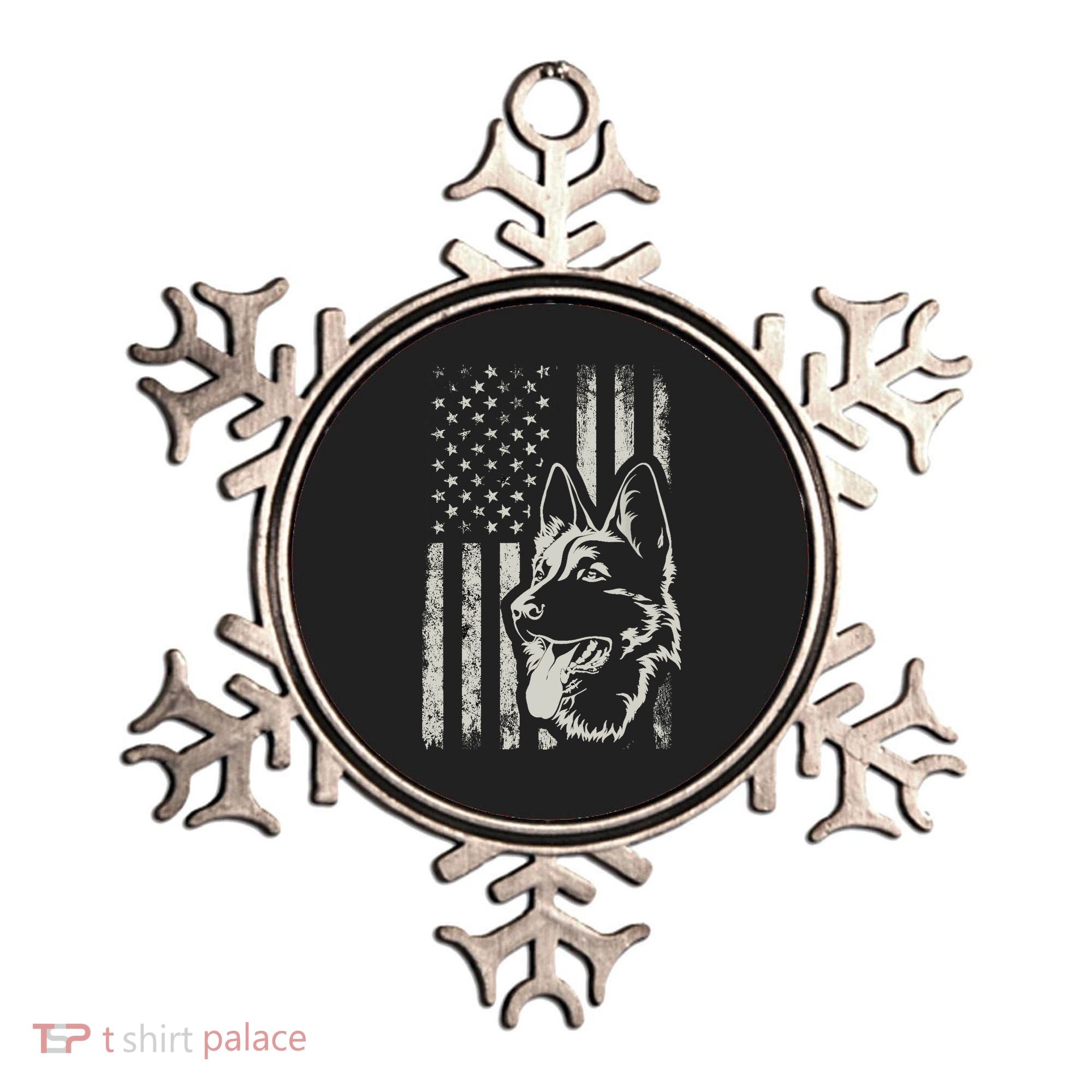 Patriotic German Shepherd AMERICAN FLAG 4th Of July Shepherd Ornament