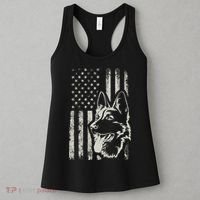 Patriotic German Shepherd AMERICAN FLAG 4th Of July Shepherd Women's Tank Top thumb 3