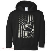 Patriotic German Shepherd AMERICAN FLAG 4th Of July Shepherd Toddler Hoodie thumb 0