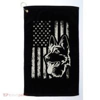 Patriotic German Shepherd AMERICAN FLAG 4th Of July Shepherd Golf Towel thumb 0