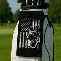 Patriotic German Shepherd AMERICAN FLAG 4th Of July Shepherd Golf Towel thumb 2