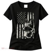 Patriotic German Shepherd AMERICAN FLAG 4th Of July Shepherd Women's T-Shirt thumb 0