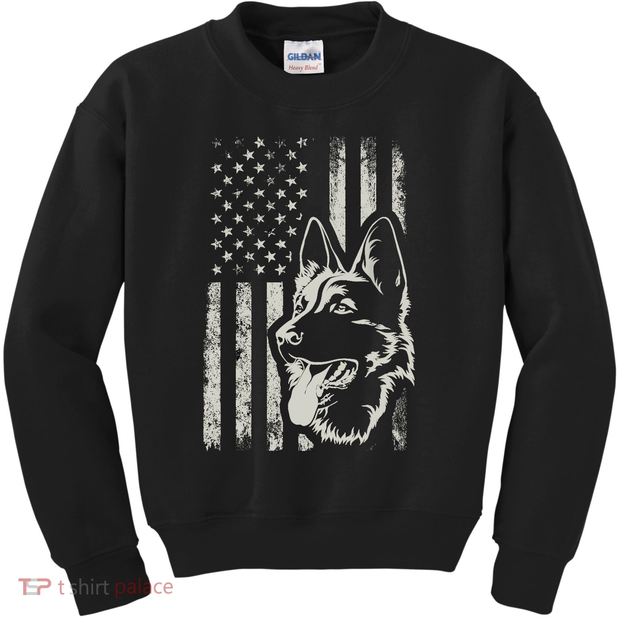 Patriotic German Shepherd AMERICAN FLAG 4th Of July Shepherd Kids Sweatshirt