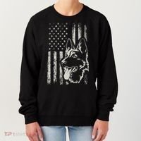 Patriotic German Shepherd AMERICAN FLAG 4th Of July Shepherd Women's Sweatshirt thumb 0