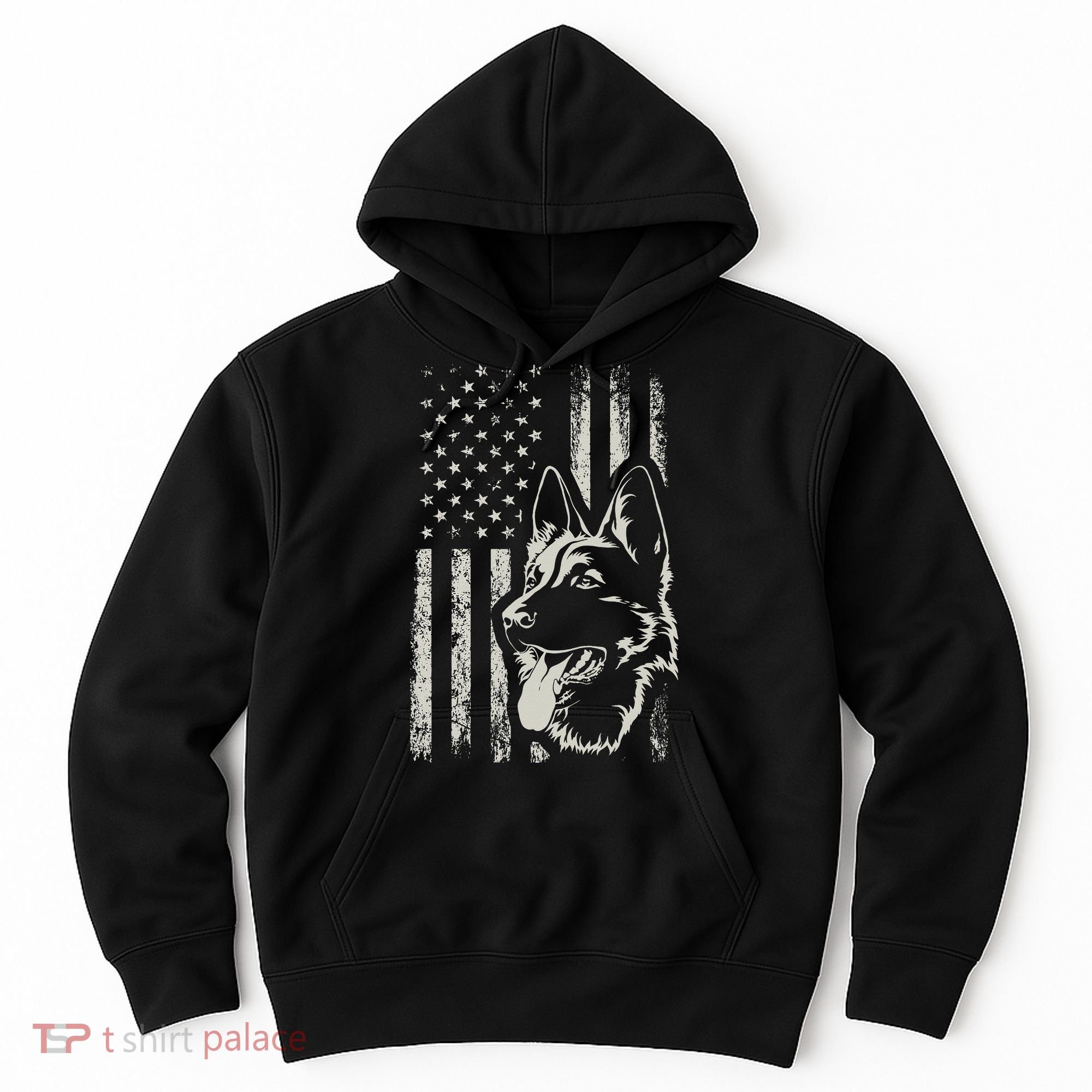 Patriotic German Shepherd AMERICAN FLAG 4th Of July Shepherd Hoodie