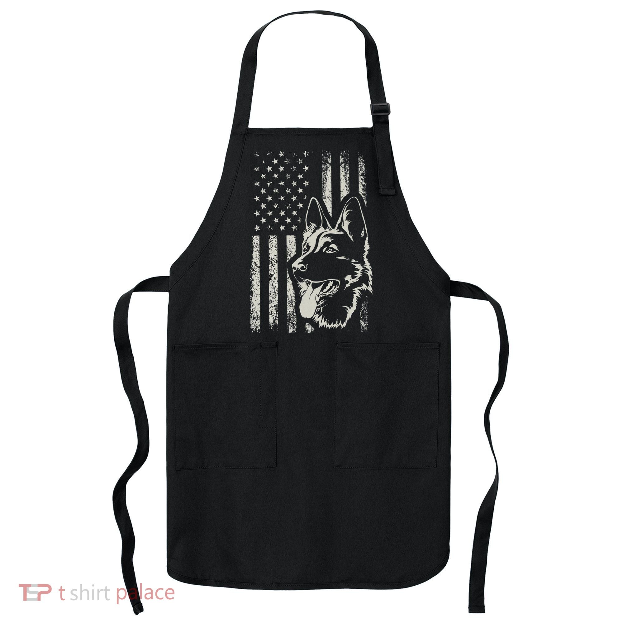 Patriotic German Shepherd AMERICAN FLAG 4th Of July Shepherd Apron