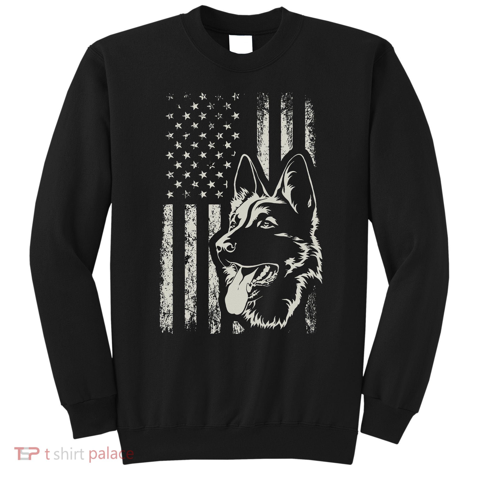 Patriotic German Shepherd AMERICAN FLAG 4th Of July Shepherd Sweatshirt