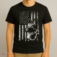 Patriotic German Shepherd AMERICAN FLAG 4th Of July Shepherd T-Shirt thumb 3