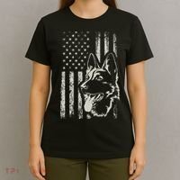 Patriotic German Shepherd AMERICAN FLAG 4th Of July Shepherd T-Shirt thumb 4