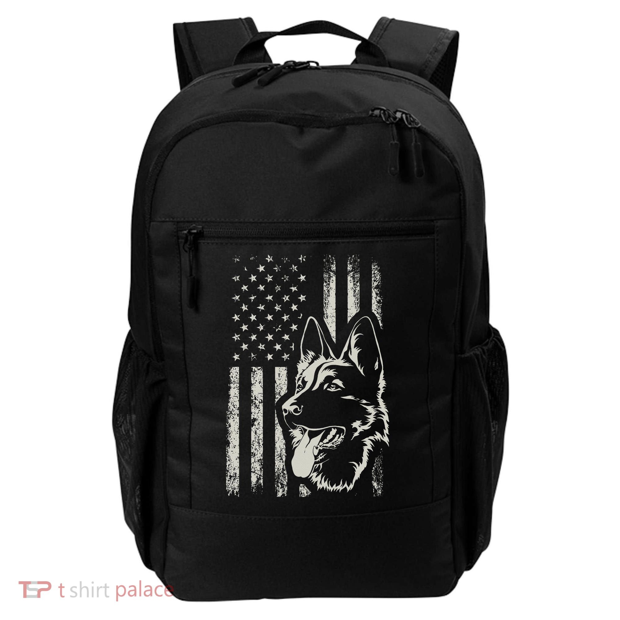 Patriotic German Shepherd AMERICAN FLAG 4th Of July Shepherd Backpack