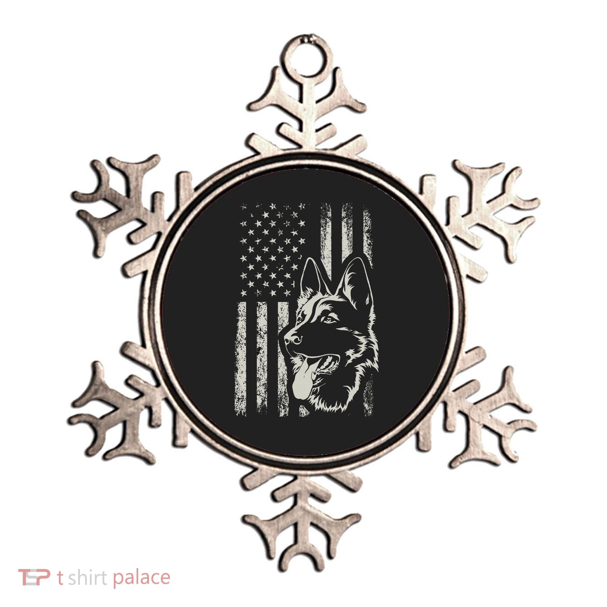 Patriotic German Shepherd AMERICAN FLAG 4th Of July Shepherd Ornament
