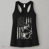 Patriotic German Shepherd AMERICAN FLAG 4th Of July Shepherd Women's Tank Top thumb 3