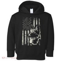 Patriotic German Shepherd AMERICAN FLAG 4th Of July Shepherd Toddler Hoodie thumb 0