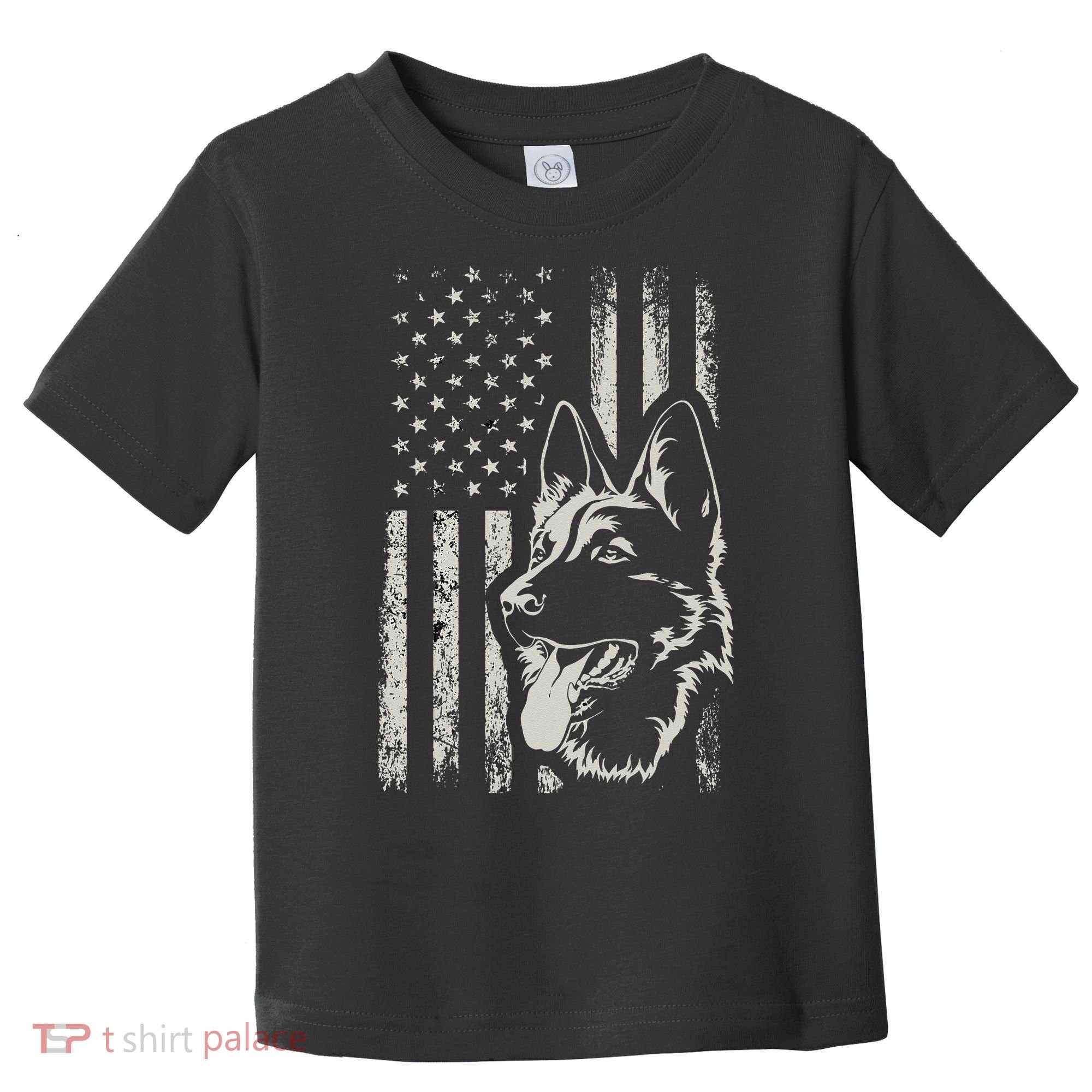 Patriotic German Shepherd AMERICAN FLAG 4th Of July Shepherd Toddler T-Shirt