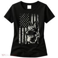 Patriotic German Shepherd AMERICAN FLAG 4th Of July Shepherd Women's T-Shirt thumb 0