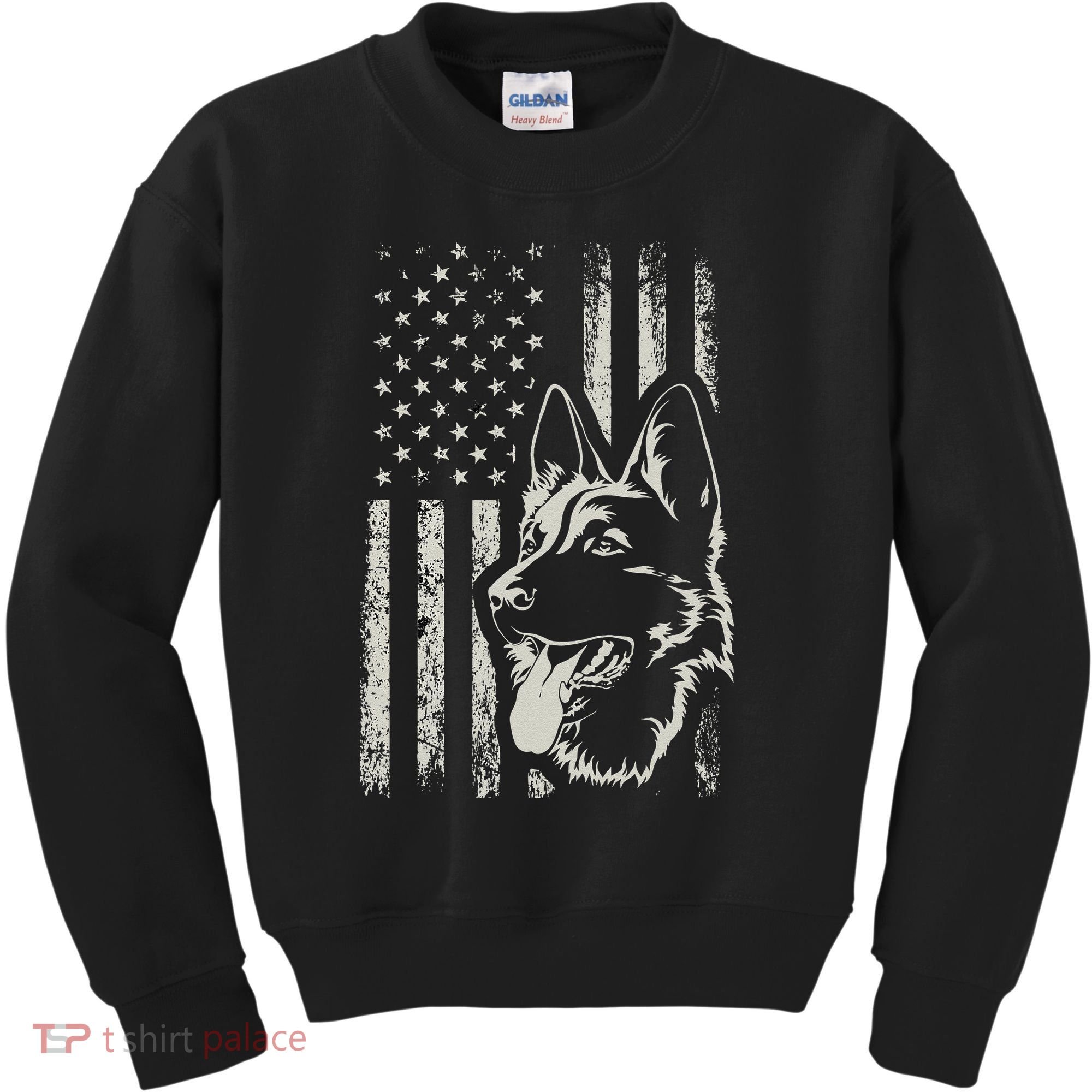 Patriotic German Shepherd AMERICAN FLAG 4th Of July Shepherd Kids Sweatshirt