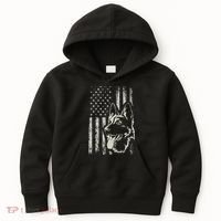 Patriotic German Shepherd AMERICAN FLAG 4th Of July Shepherd Kids Hoodie thumb 0