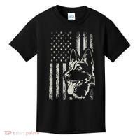 Patriotic German Shepherd AMERICAN FLAG 4th Of July Shepherd Kids T-Shirt thumb 0
