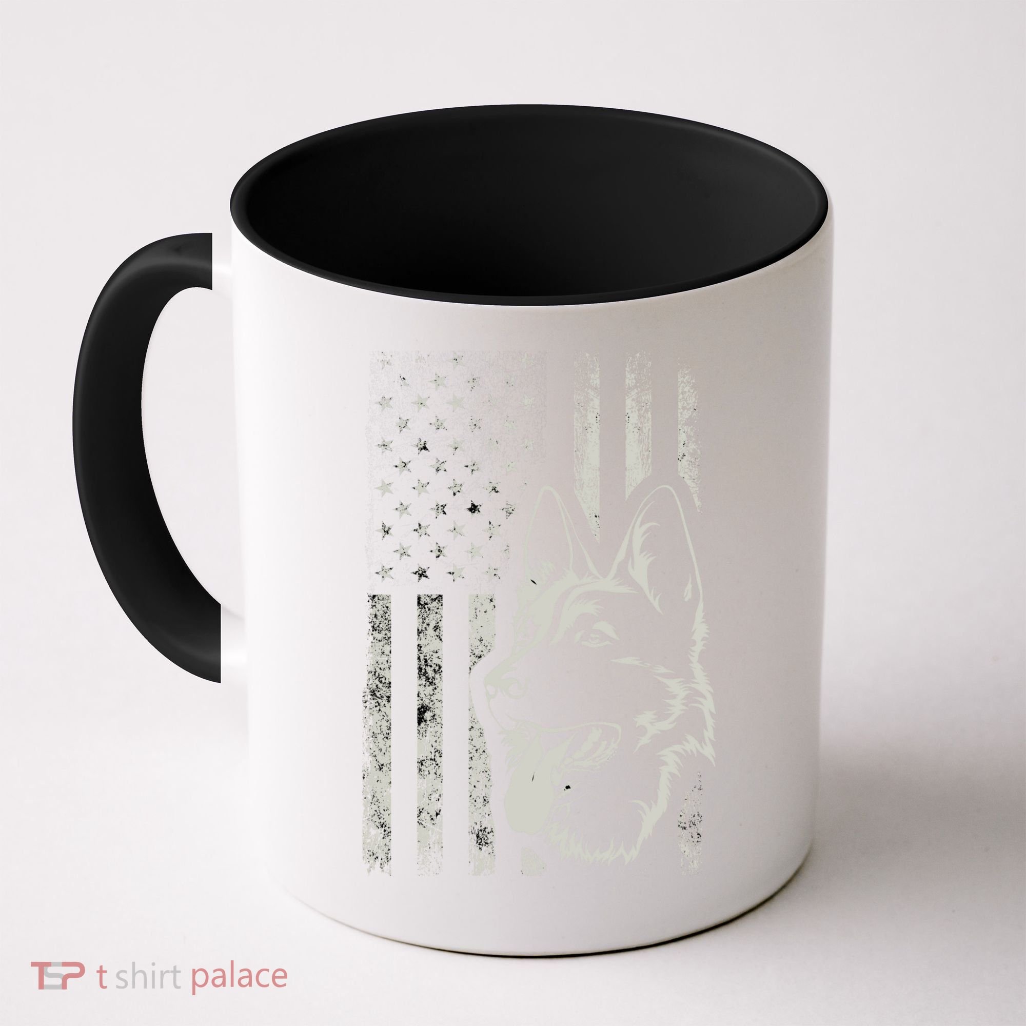 Patriotic German Shepherd AMERICAN FLAG 4th Of July Shepherd Coffee Mug
