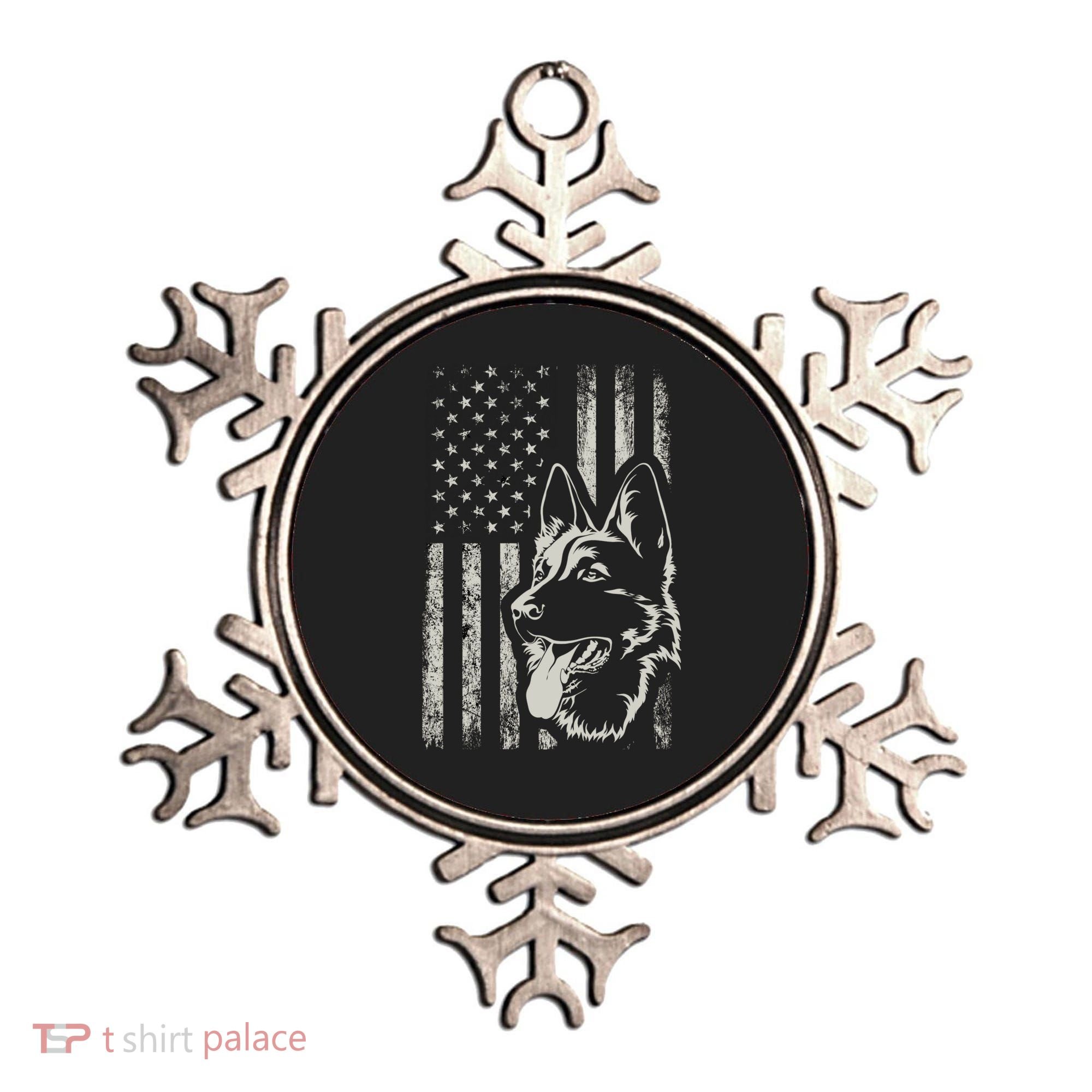 Patriotic German Shepherd AMERICAN FLAG 4th Of July Shepherd Ornament