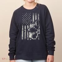 Patriotic German Shepherd AMERICAN FLAG 4th Of July Shepherd Women's Sweatshirt thumb 0