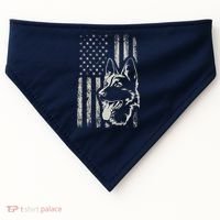 Patriotic German Shepherd AMERICAN FLAG 4th Of July Shepherd USA-Made Doggie Bandana thumb 0