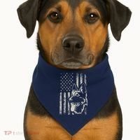 Patriotic German Shepherd AMERICAN FLAG 4th Of July Shepherd USA-Made Doggie Bandana thumb 1