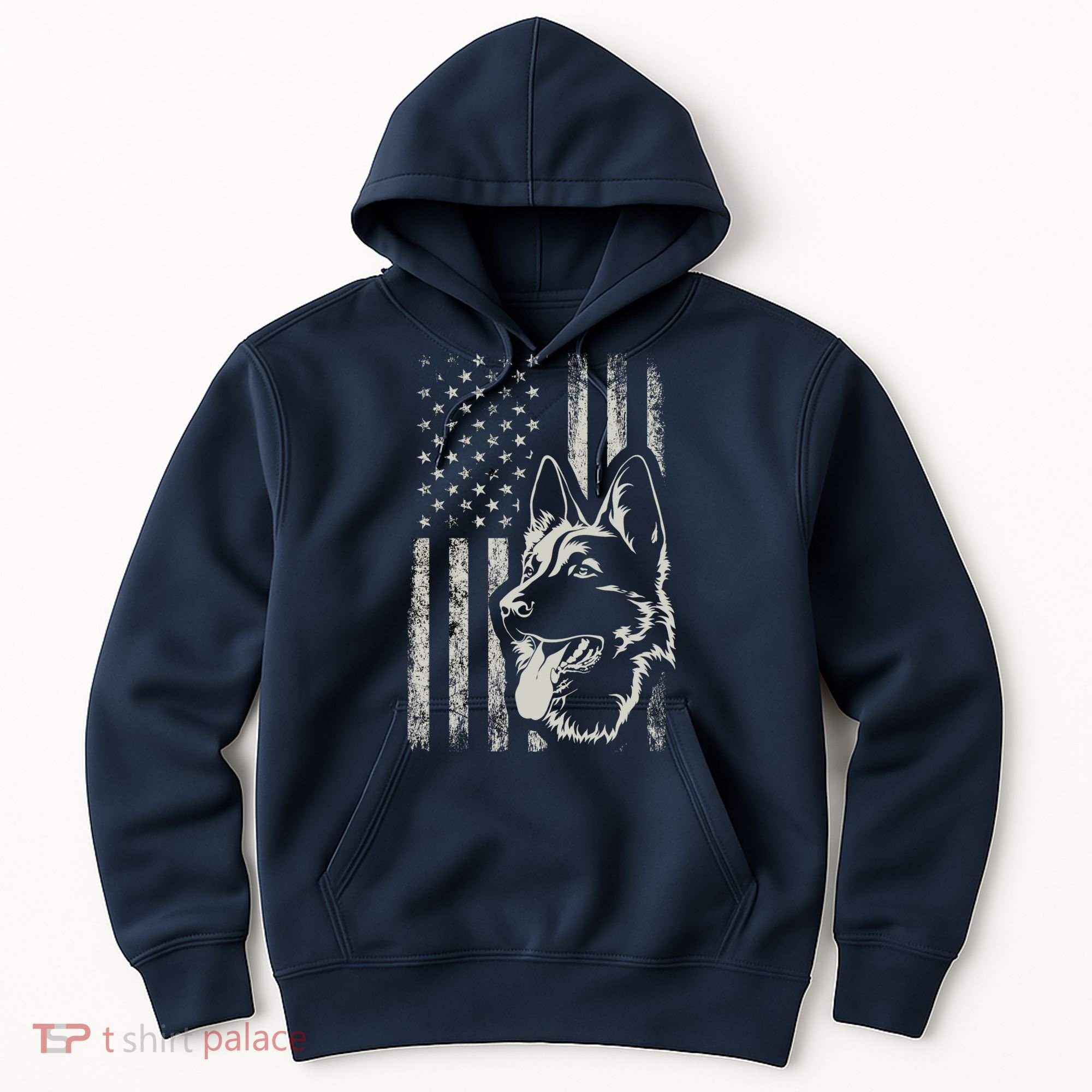 Patriotic German Shepherd AMERICAN FLAG 4th Of July Shepherd Hoodie