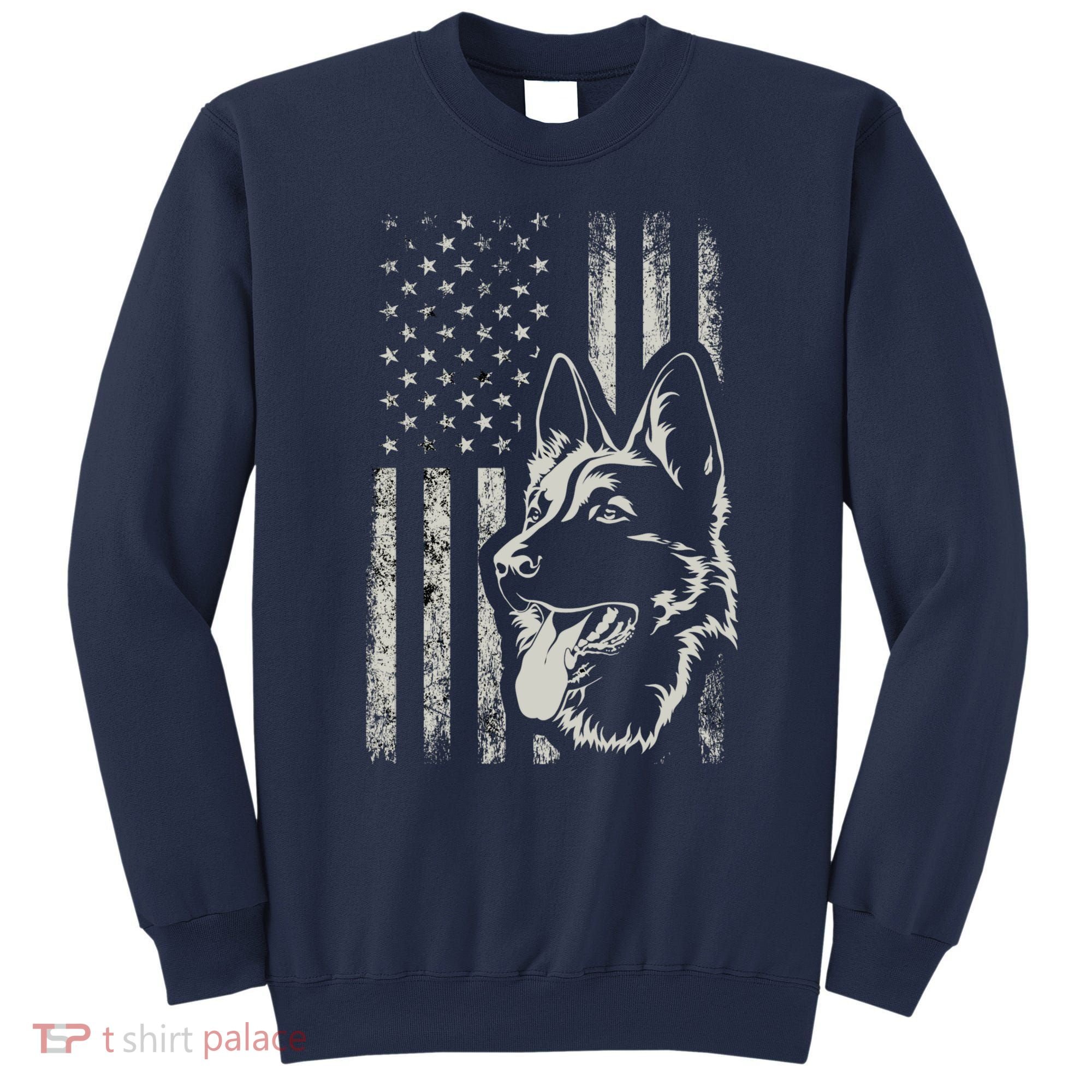 Patriotic German Shepherd AMERICAN FLAG 4th Of July Shepherd Sweatshirt