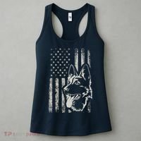Patriotic German Shepherd AMERICAN FLAG 4th Of July Shepherd Women's Tank Top thumb 3