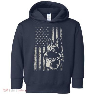 Patriotic German Shepherd AMERICAN FLAG 4th Of July Shepherd Toddler Hoodie