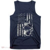 Patriotic German Shepherd AMERICAN FLAG 4th Of July Shepherd Tank Top thumb 0