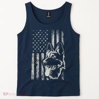 Patriotic German Shepherd AMERICAN FLAG 4th Of July Shepherd Tank Top thumb 2