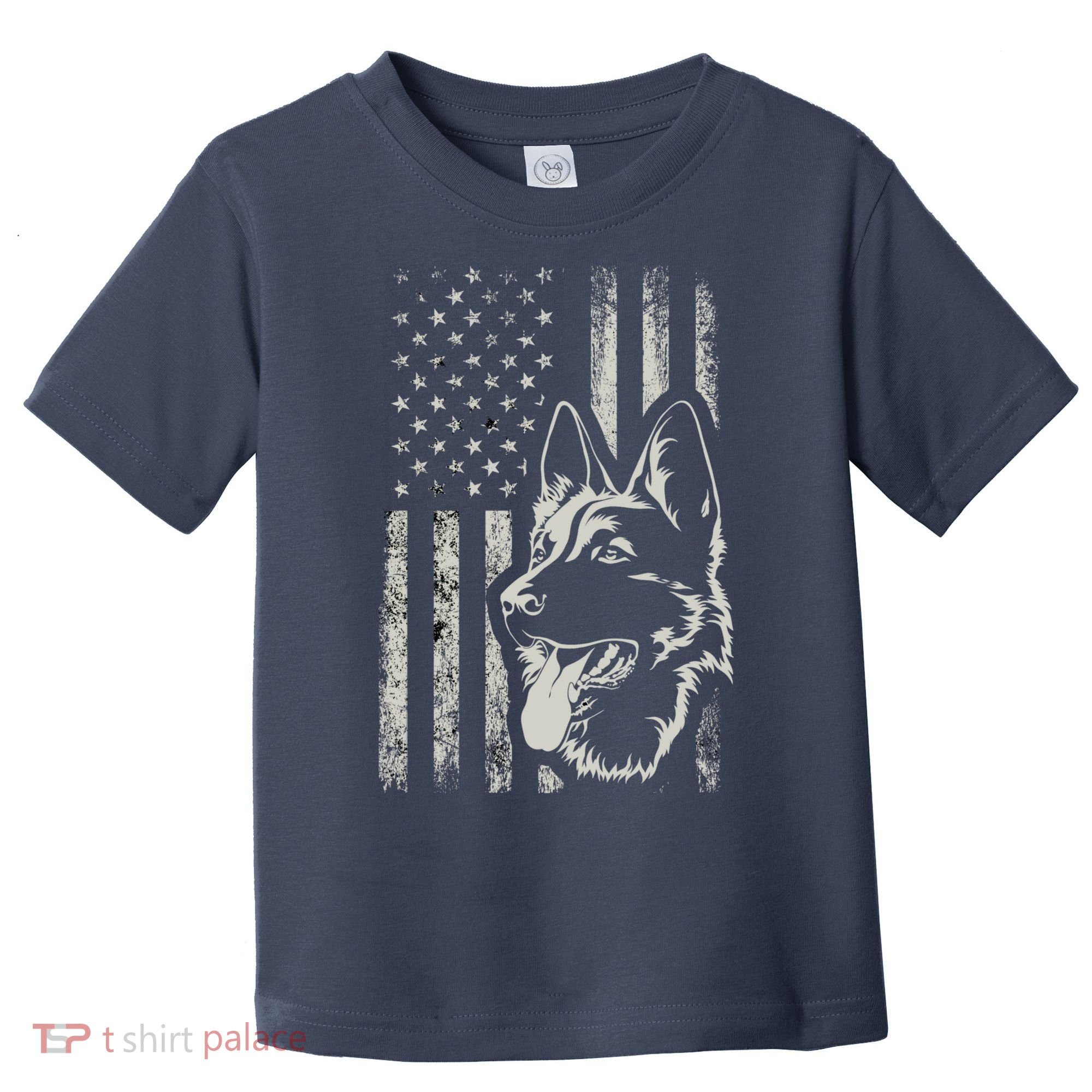 Patriotic German Shepherd AMERICAN FLAG 4th Of July Shepherd Toddler T-Shirt