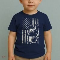 Patriotic German Shepherd AMERICAN FLAG 4th Of July Shepherd Toddler T-Shirt thumb 2