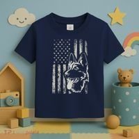Patriotic German Shepherd AMERICAN FLAG 4th Of July Shepherd Toddler T-Shirt thumb 3