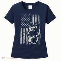 Patriotic German Shepherd AMERICAN FLAG 4th Of July Shepherd Women's T-Shirt thumb 0