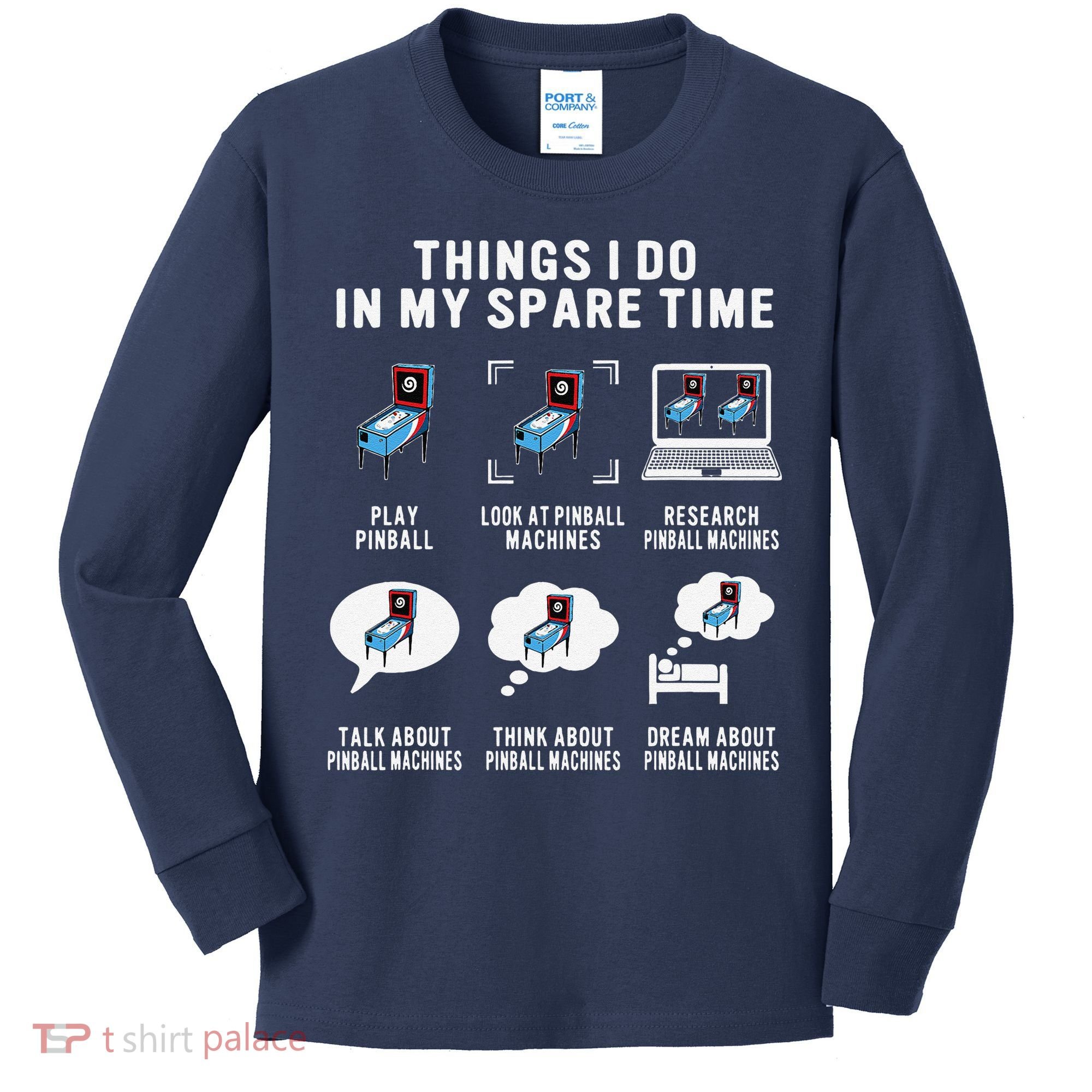 Pinball Gamer Things I Do In My Spare Time Pinball Player Kids Long Sleeve Shirt