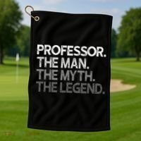 Professor Gift The Man Myth Legend Golf Towel thumb 1