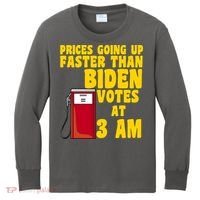 Prices Going Up Faster Than Biden Votes At 3AM Funny Kids Long Sleeve Shirt thumb 0