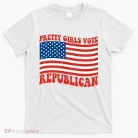 Pretty Girls Vote Republican Usa Flag T-Shirt thumb 0