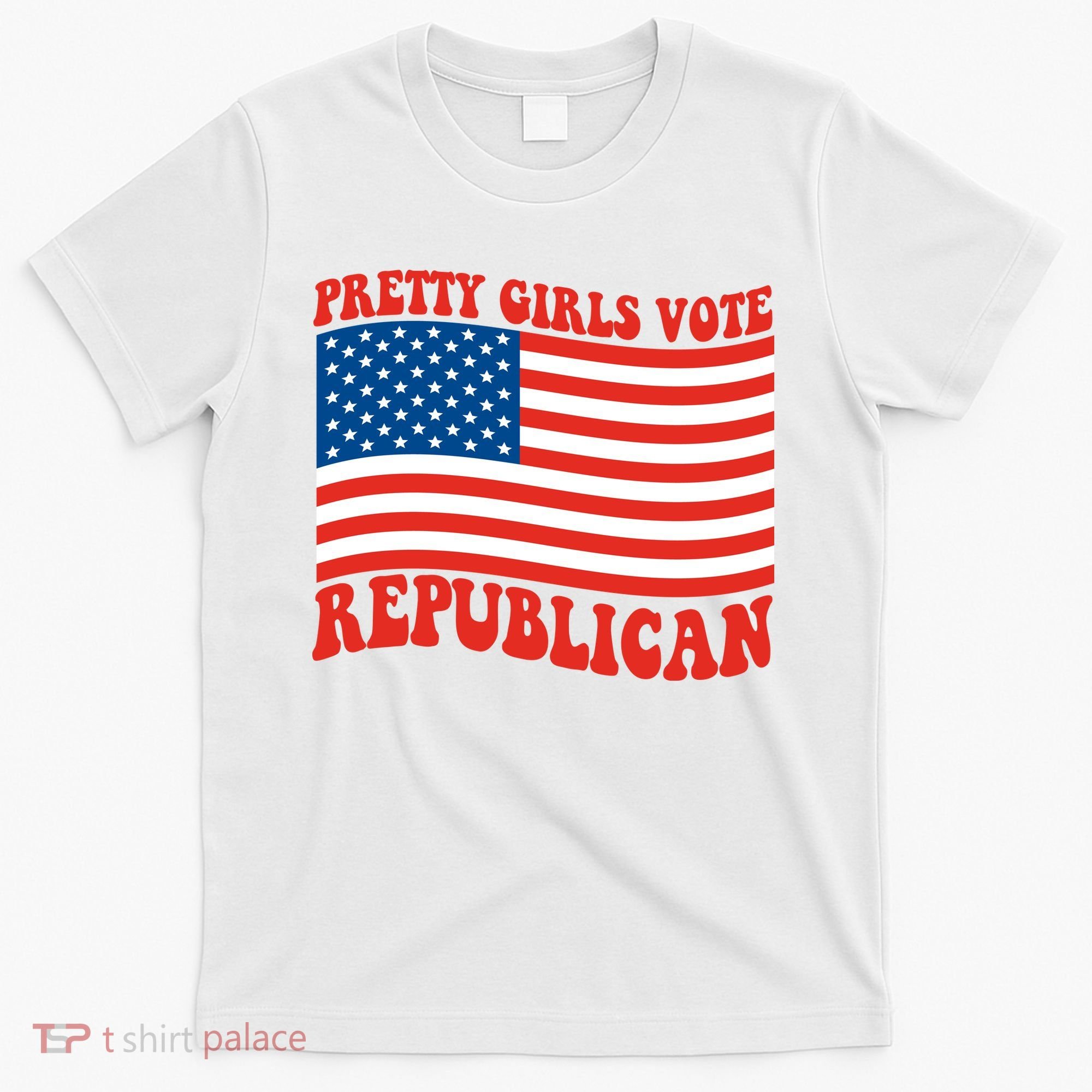 Pretty Girls Vote Republican Usa Flag T-Shirt