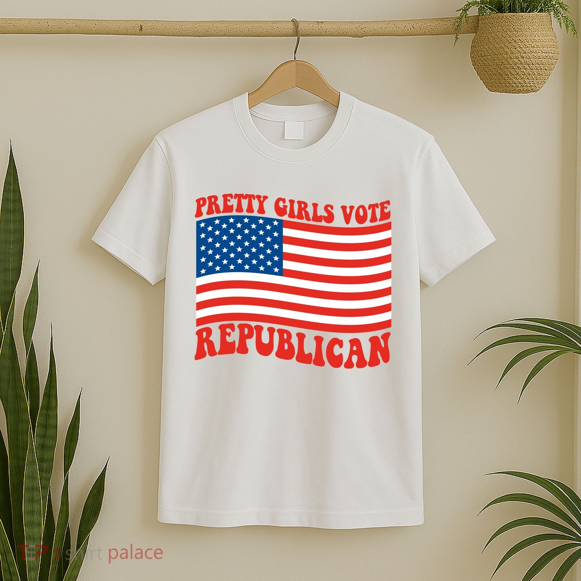 Pretty Girls Vote Republican Usa Flag T-Shirt