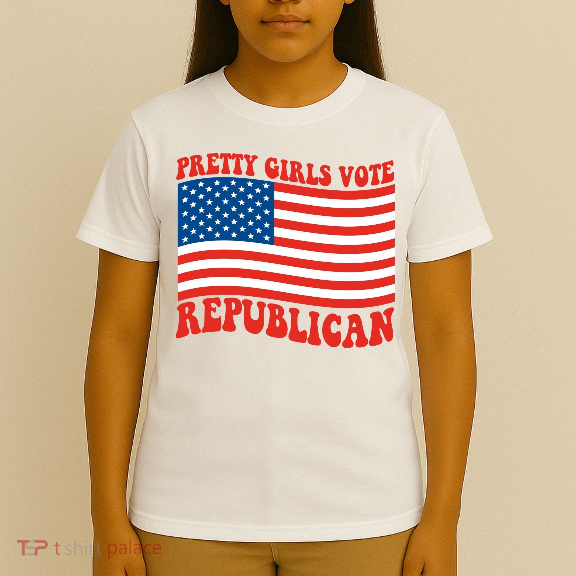 Pretty Girls Vote Republican Usa Flag T-Shirt