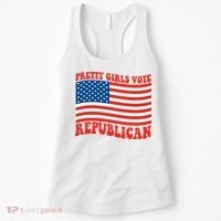 Pretty Girls Vote Republican Usa Flag Women's Tank Top thumb 0