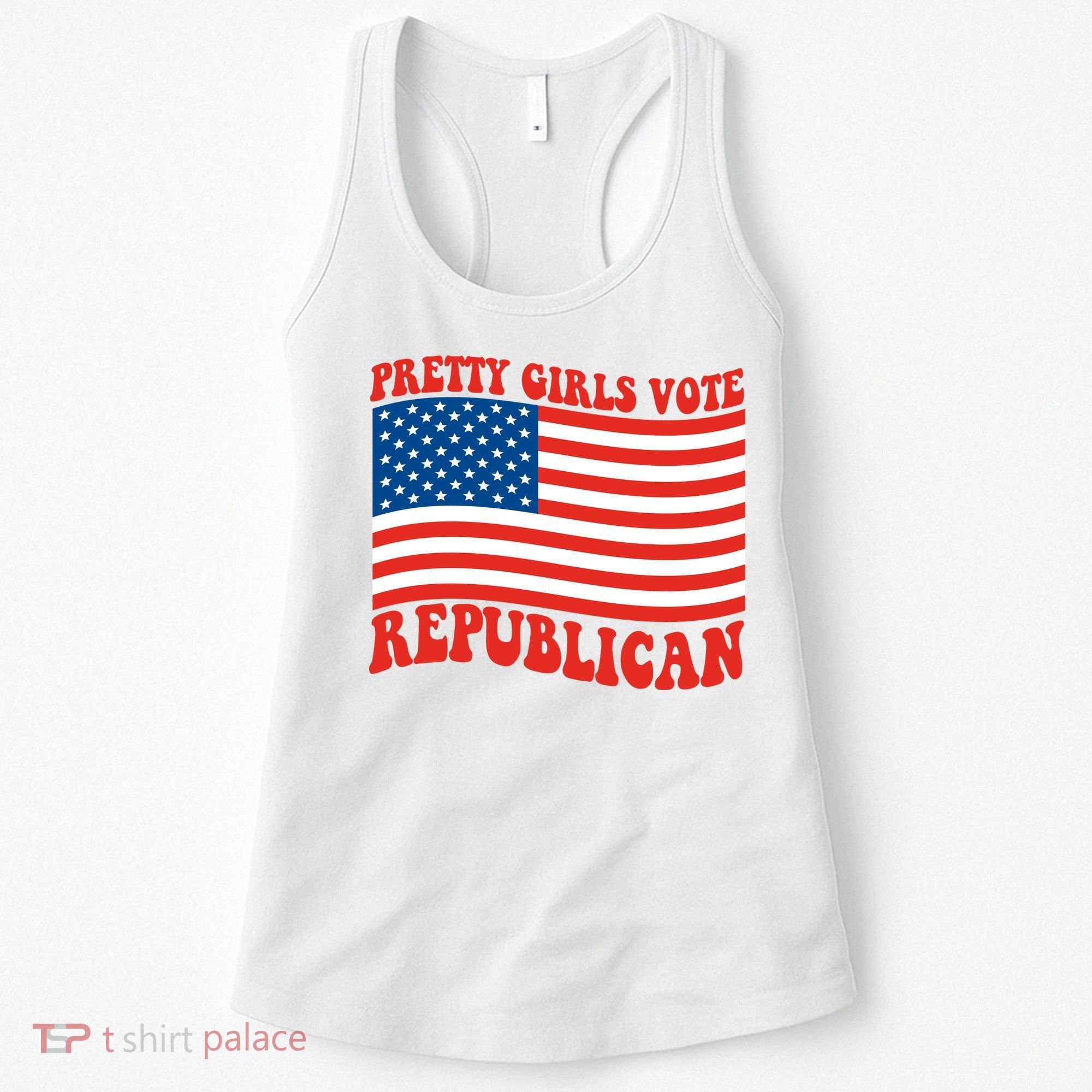 Pretty Girls Vote Republican Usa Flag Women's Tank Top
