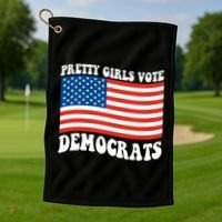 Pretty Girls Vote Democrats Golf Towel thumb 1